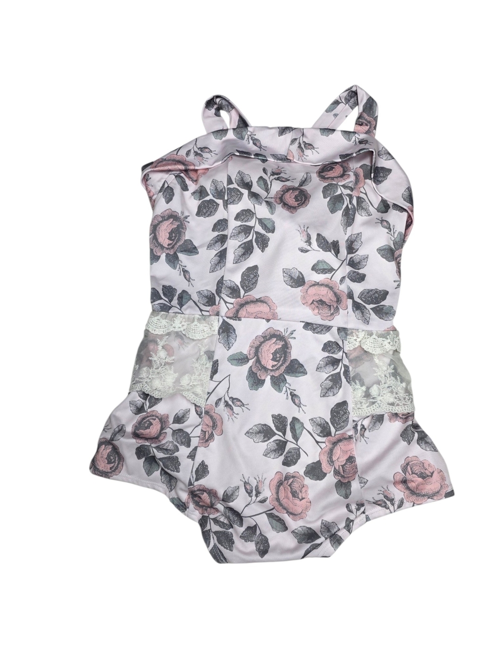 Mia Joy Joyfolie White and Light Pink Floral Swimsuit